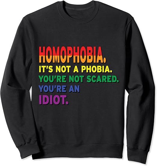 Homophobie, du hast keine Angst, du bist ein Idiot Sweatshirt Amazon